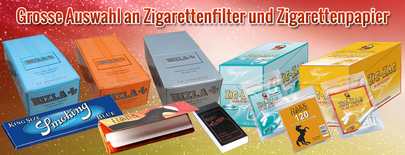 Zigaretten selber machen mit Zigarettenfilter und Zigarettenpapier günstig online kaufen / bestellen im Online Tabak Shop von Tabac-Trends.ch